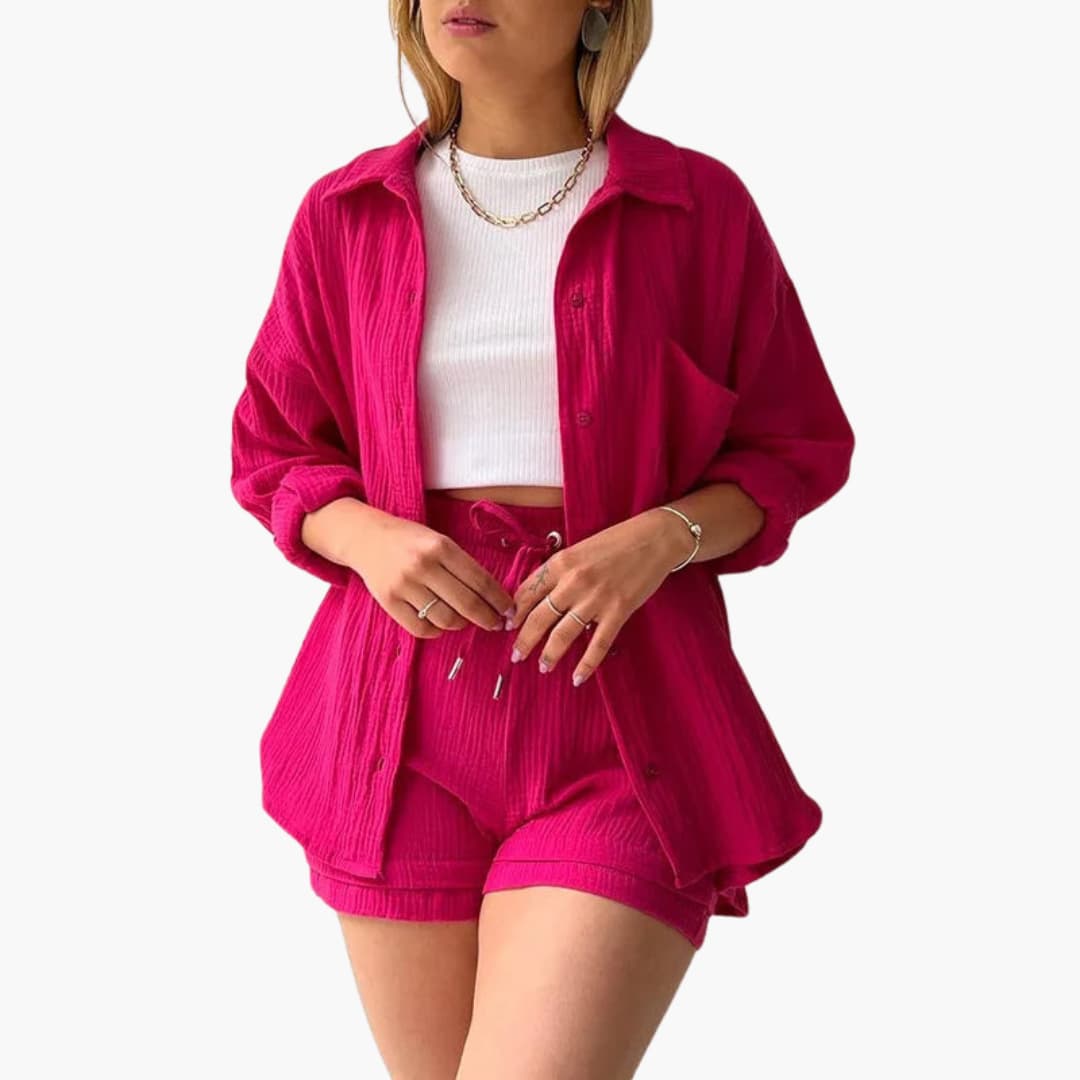 Two-Piece Summer Set | Women's Shirt and Shorts