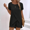Conjunto de verano para mujer con camiseta asimétrica y shorts