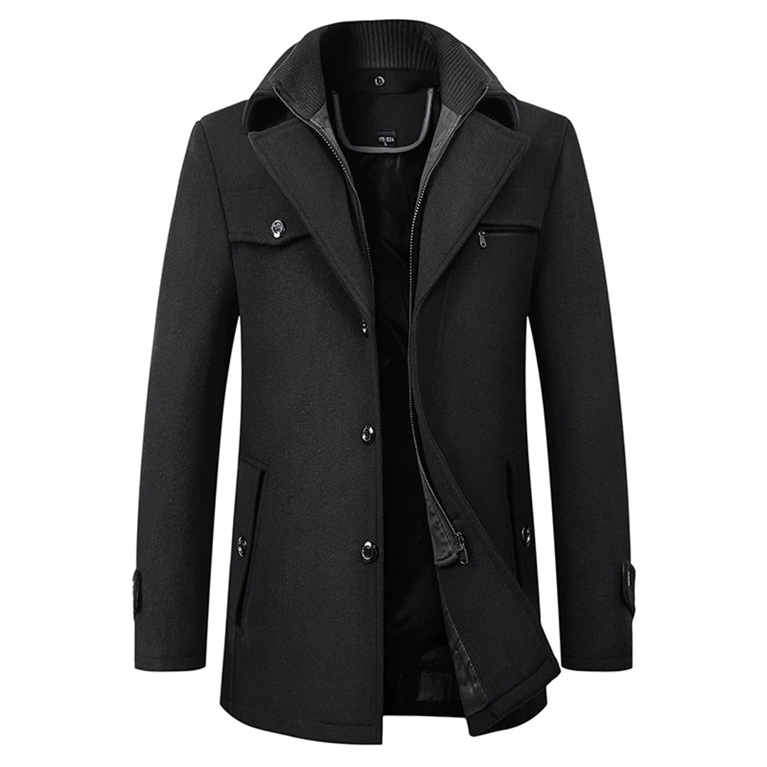 Cappotto Lungo da Uomo Slim Fit con Collo Alto | Soprabito Invernale Elegante e Caldo