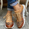 Sneakers da Donna Leopardate con Suola Spessa e Chiusura con Lacci