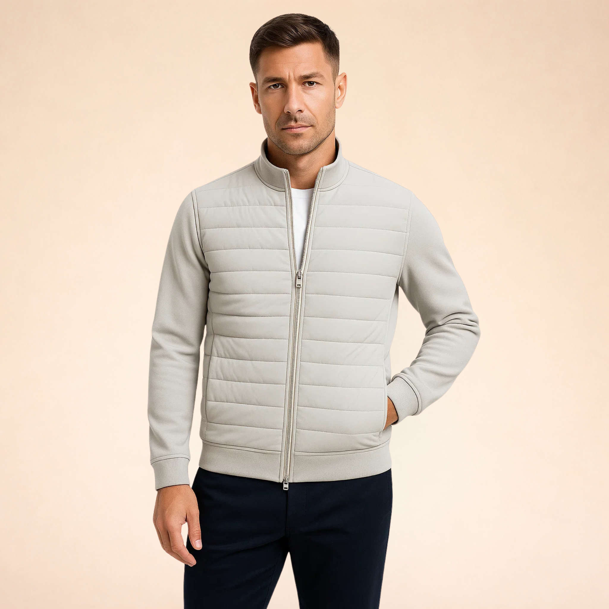 Men's Lightweight Quilted Jacket with Full Zip
