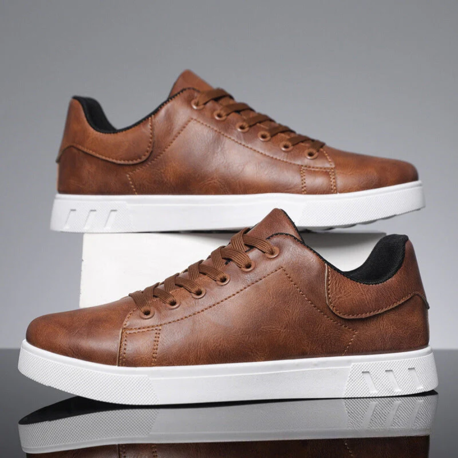 Elegante sneakers i læder til mænd - Casual sko med snørebånd