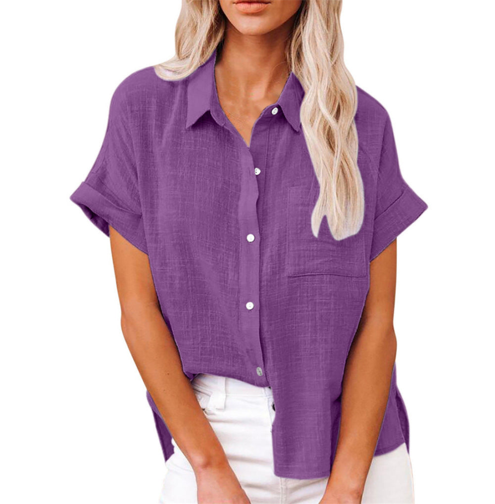 Chemise femme à manches courtes coupe ample