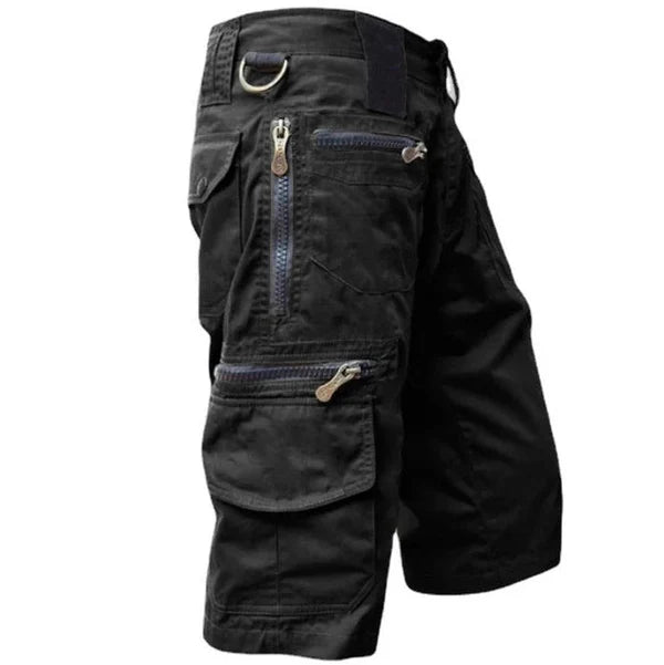 Pánské cargo kraťasy s více kapsami a zipem v outdoor stylu