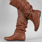 Women's Mid-Calf Soft Boots with Cuff | Long Low Comfortable Boots
