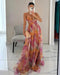 Robe longue pour femme Bella – Robe d'été fleurie avec fermeture réglable et silhouette fluide