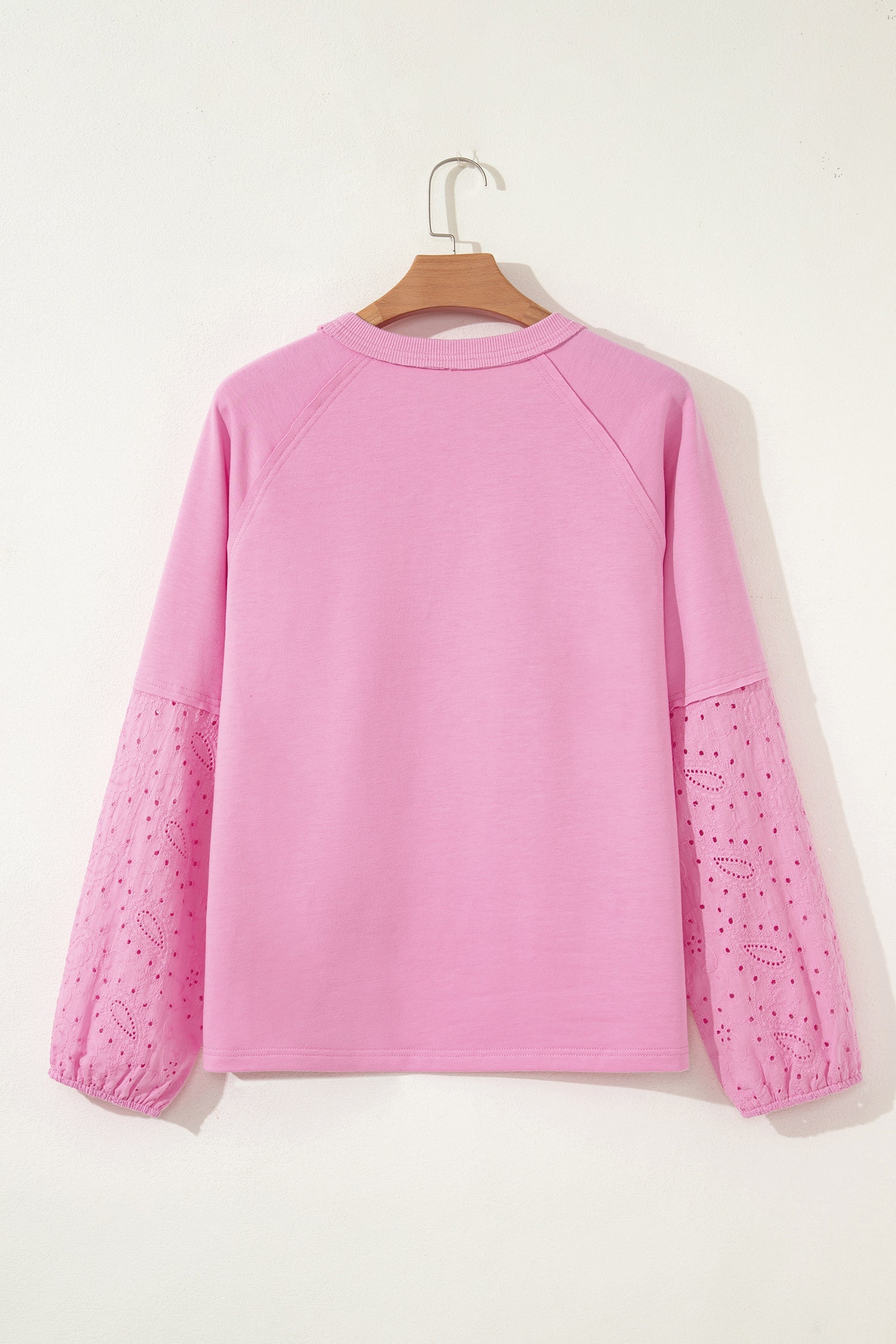 Top patchwork Rosa s motivem Paisley, Valentýnská srdce a anglická výšivka s dlouhými rukávy