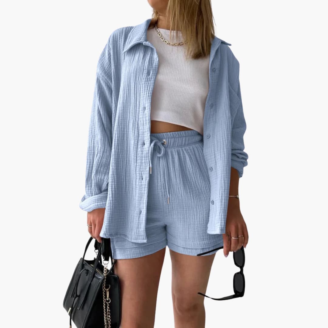 Two-Piece Summer Set | Women's Shirt and Shorts