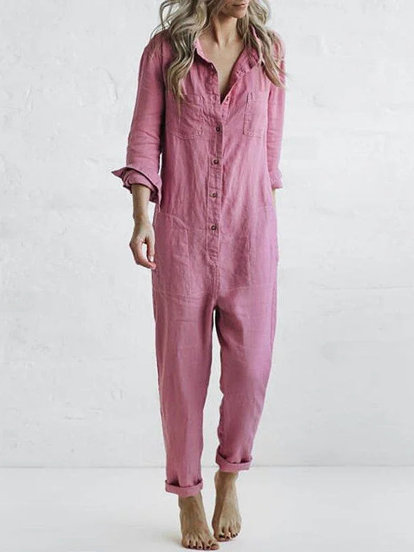Casual Long-Sleeve Jumpsuit