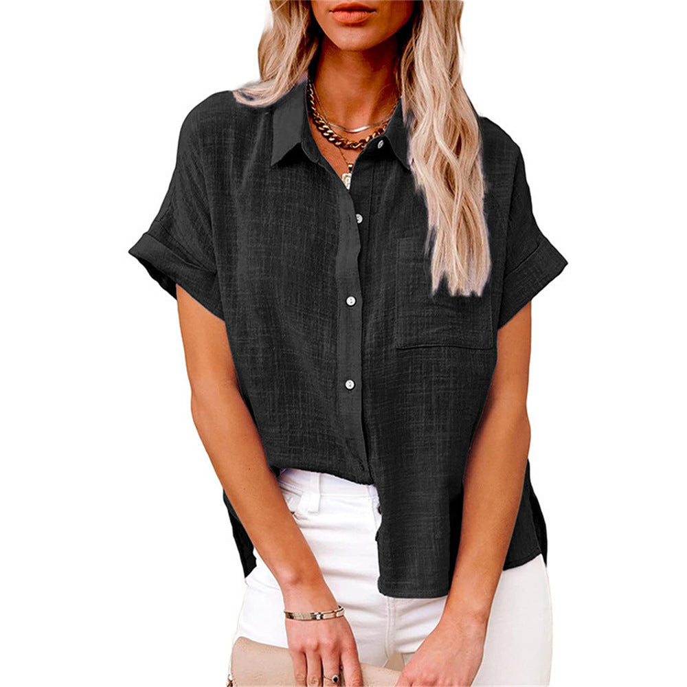 Chemise femme à manches courtes coupe ample
