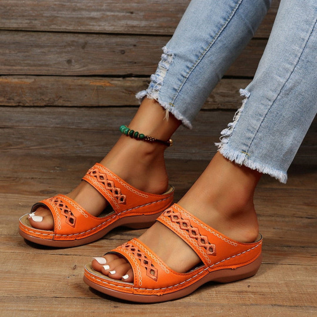 Sandalias ortopédicas para mujer con doble banda ajustable