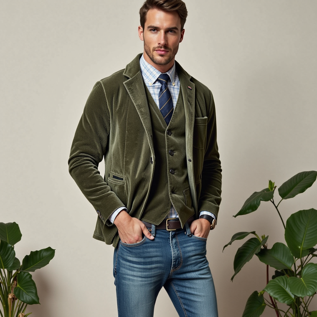 Pánsky set vintage sako a vesta Sartoriale Premium