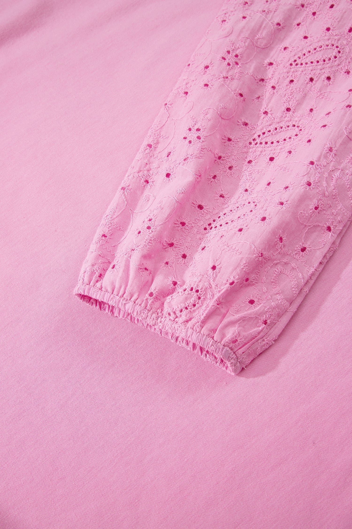 Top patchwork Rosa s motivem Paisley, Valentýnská srdce a anglická výšivka s dlouhými rukávy