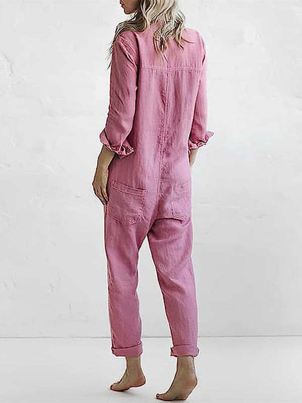 Casual Long-Sleeve Jumpsuit
