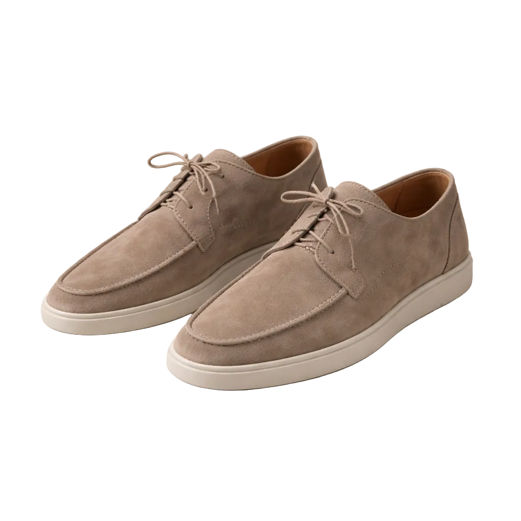 Męskie zamszowe buty sznurowane, casualowo-eleganckie
