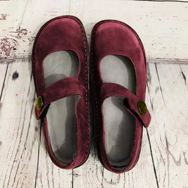 Zapatos de mujer estilo retro cómodos de ante – Suela ligera y blanda, calzado casual para todos los días