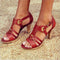 Women's Sandals with Wide Heel and Adjustable Ankle Strap