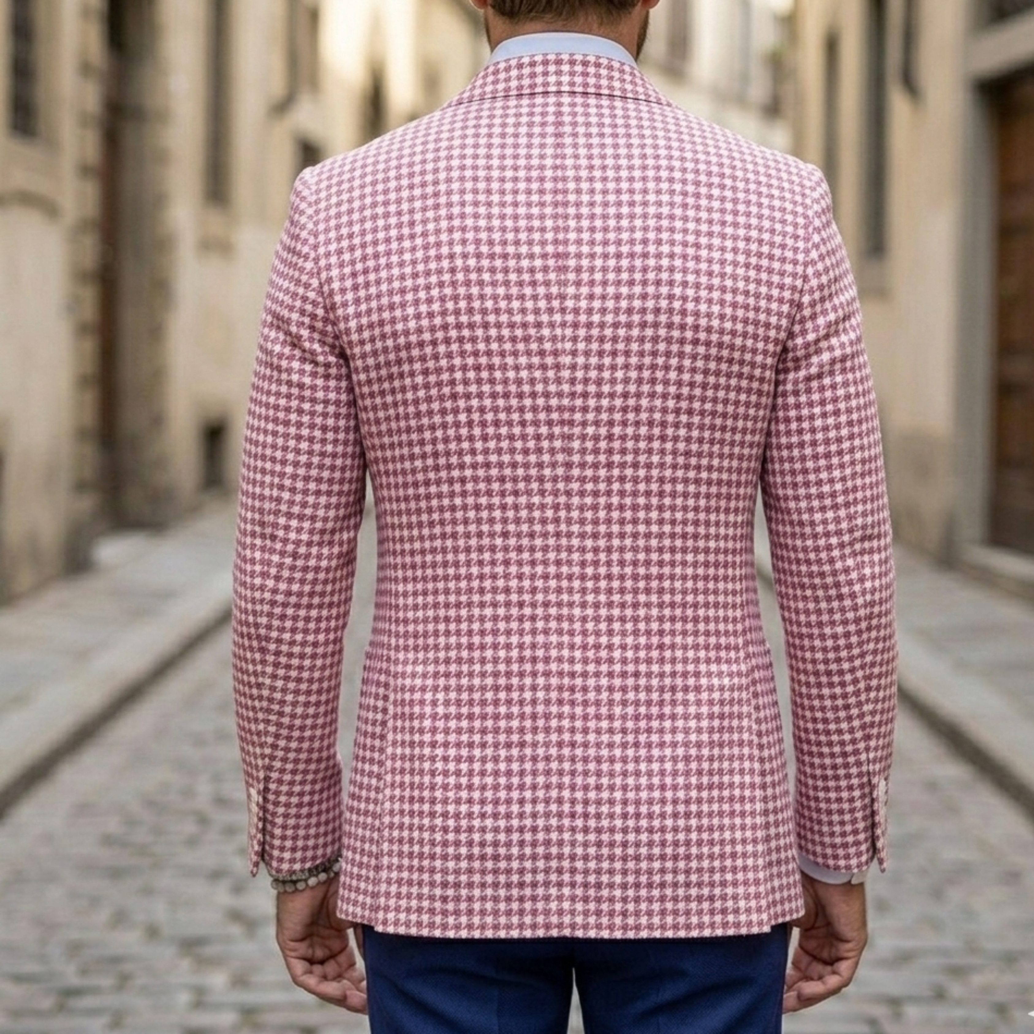 Blazer homme slim fit à motif pied-de-poule