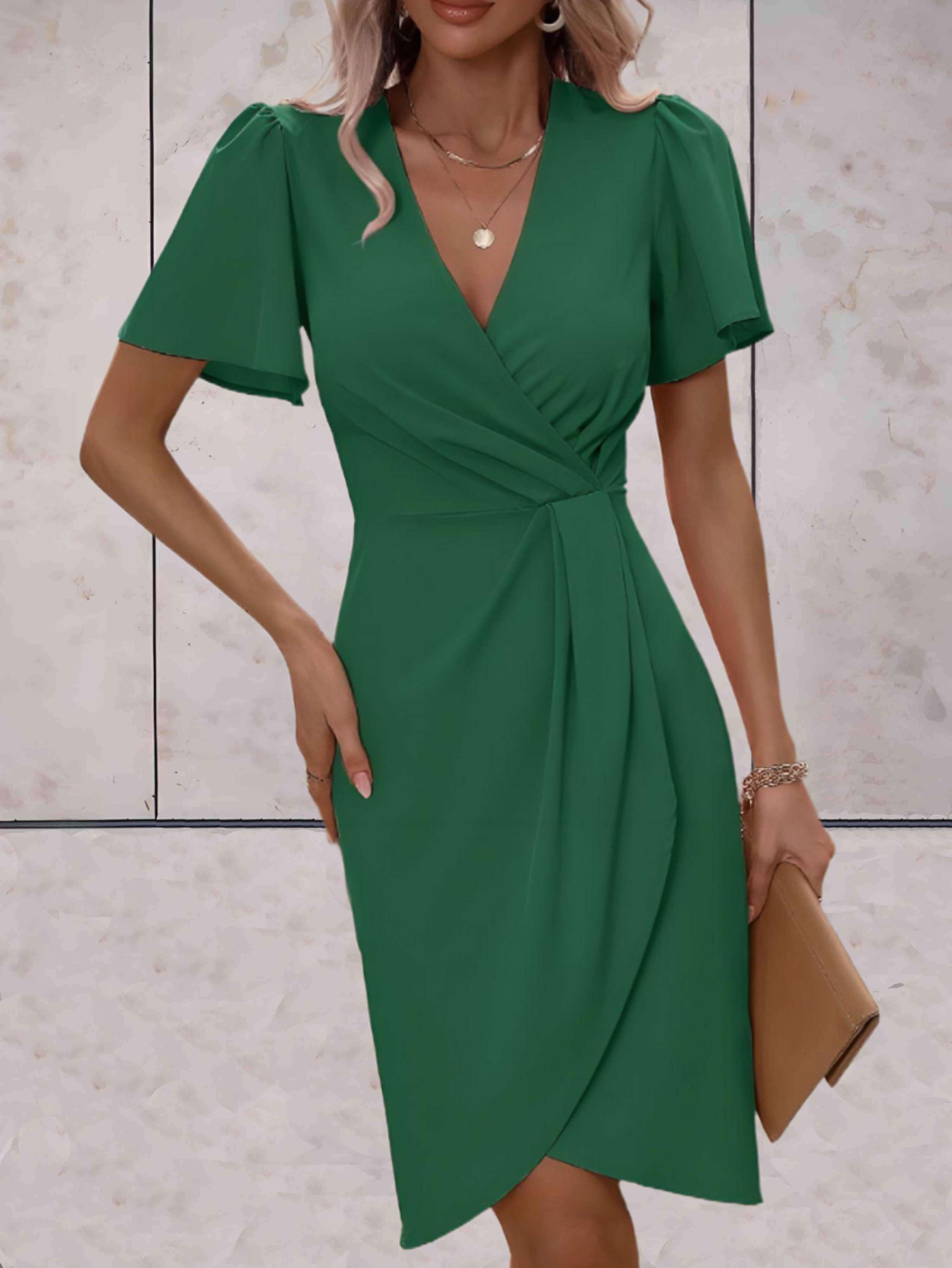 Abito a Portafoglio Donna Harper – Elegante Abito Incrociato con Scollo a V & Taglio Regolabile per Ogni Occasione