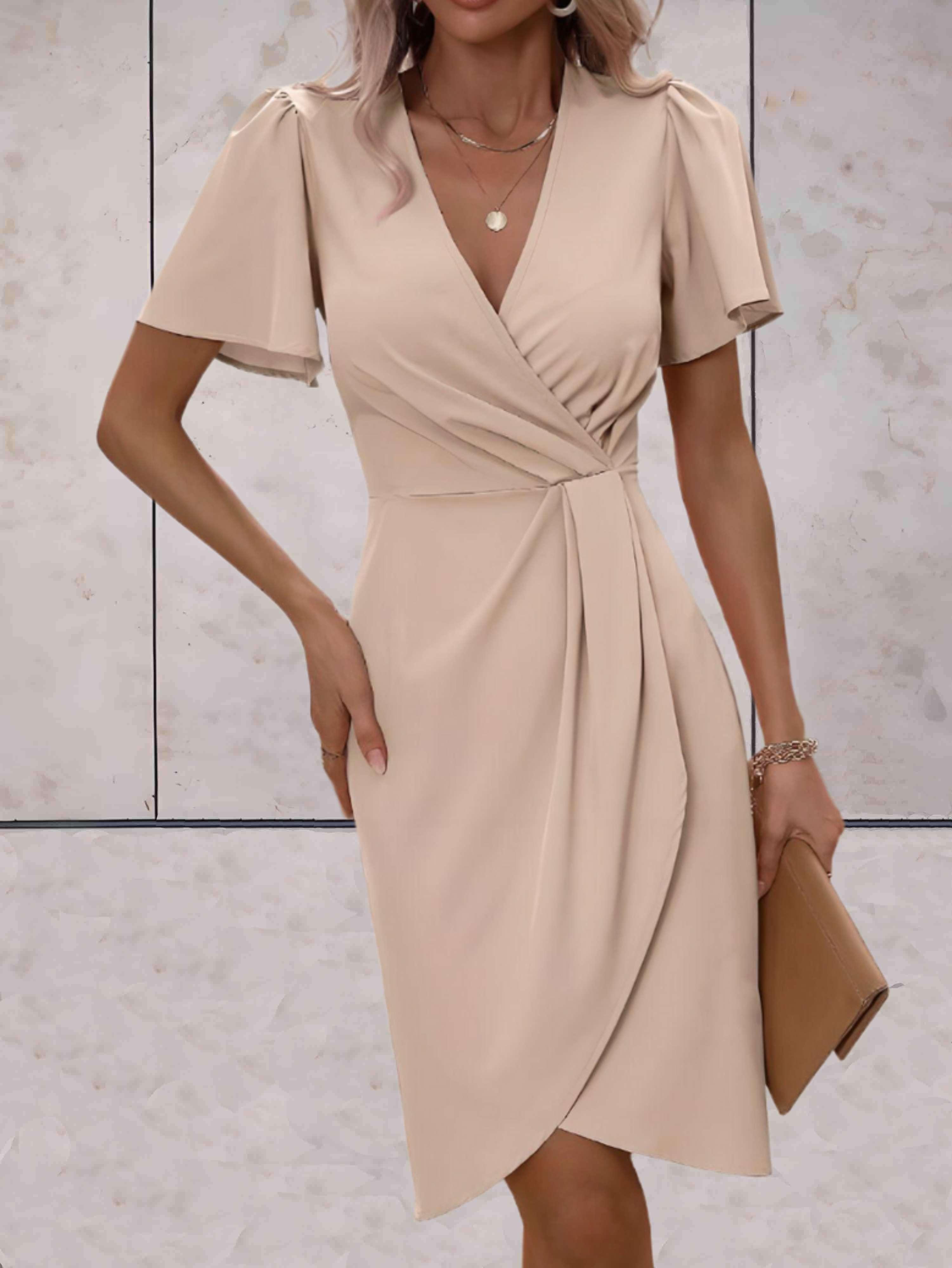 Abito a Portafoglio Donna Harper – Elegante Abito Incrociato con Scollo a V & Taglio Regolabile per Ogni Occasione
