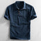 Men's Short Sleeve Polo Shirt with Collar and Regular Fit