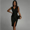 Abito Midi Elegante Senza Maniche con Scollo a V