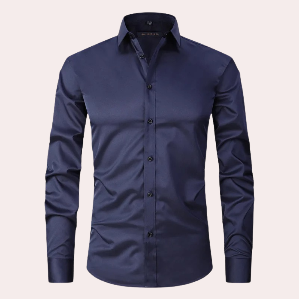 Ανδρικό Πουκάμισο με Μακριά Μανίκια Slim Fit από Ελαστικό Βαμβάκι