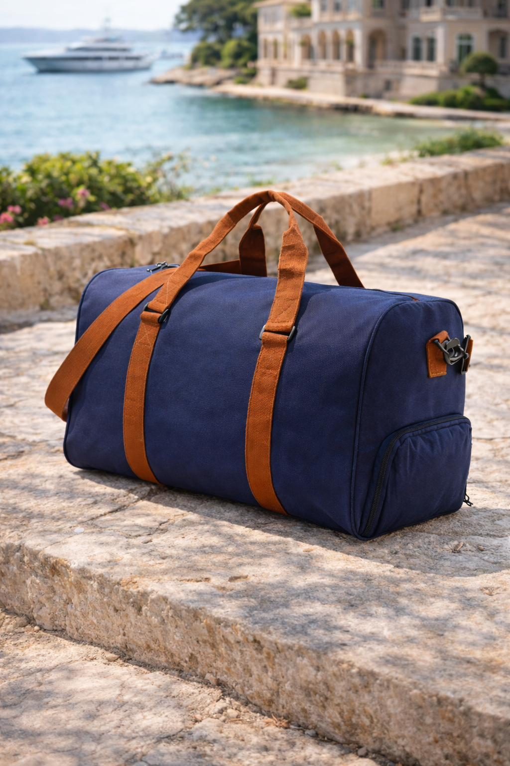 Duża torba podróżna z paskiem na ramię, torba sportowa typu weekender z kieszeniami