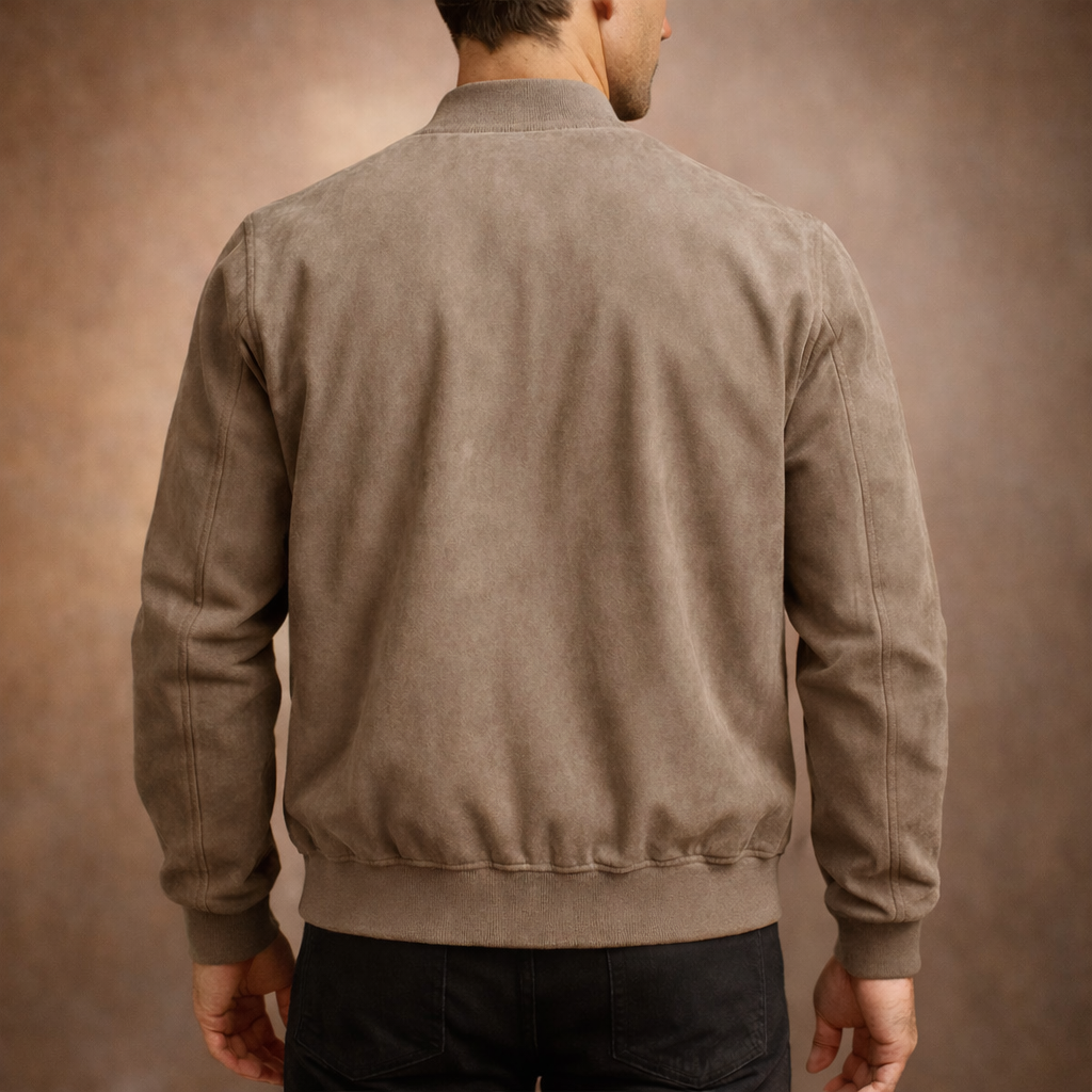Pánská lehká semišová bomber bunda Smart Casual na všechny roční období