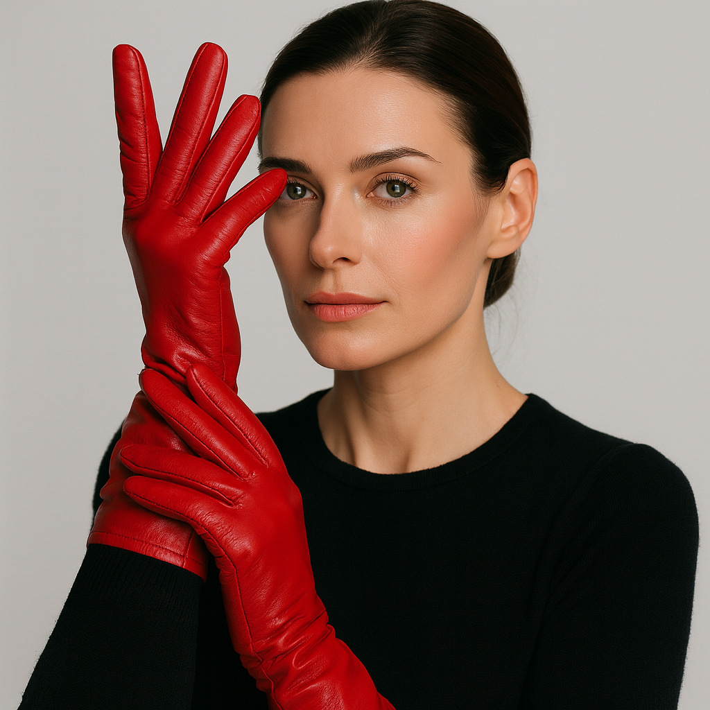 Guanti in Pelle da Donna Eleganti Invernali con Fodera Morbida