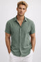 Chemise Homme - Manches Courtes Col Classique Coupe Décontractée