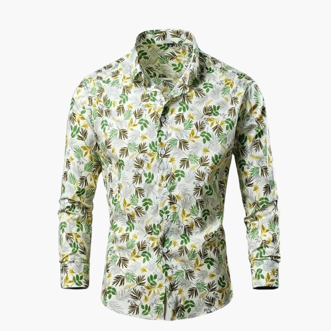 Cămașă pentru bărbați cu mâneci lungi și model floral