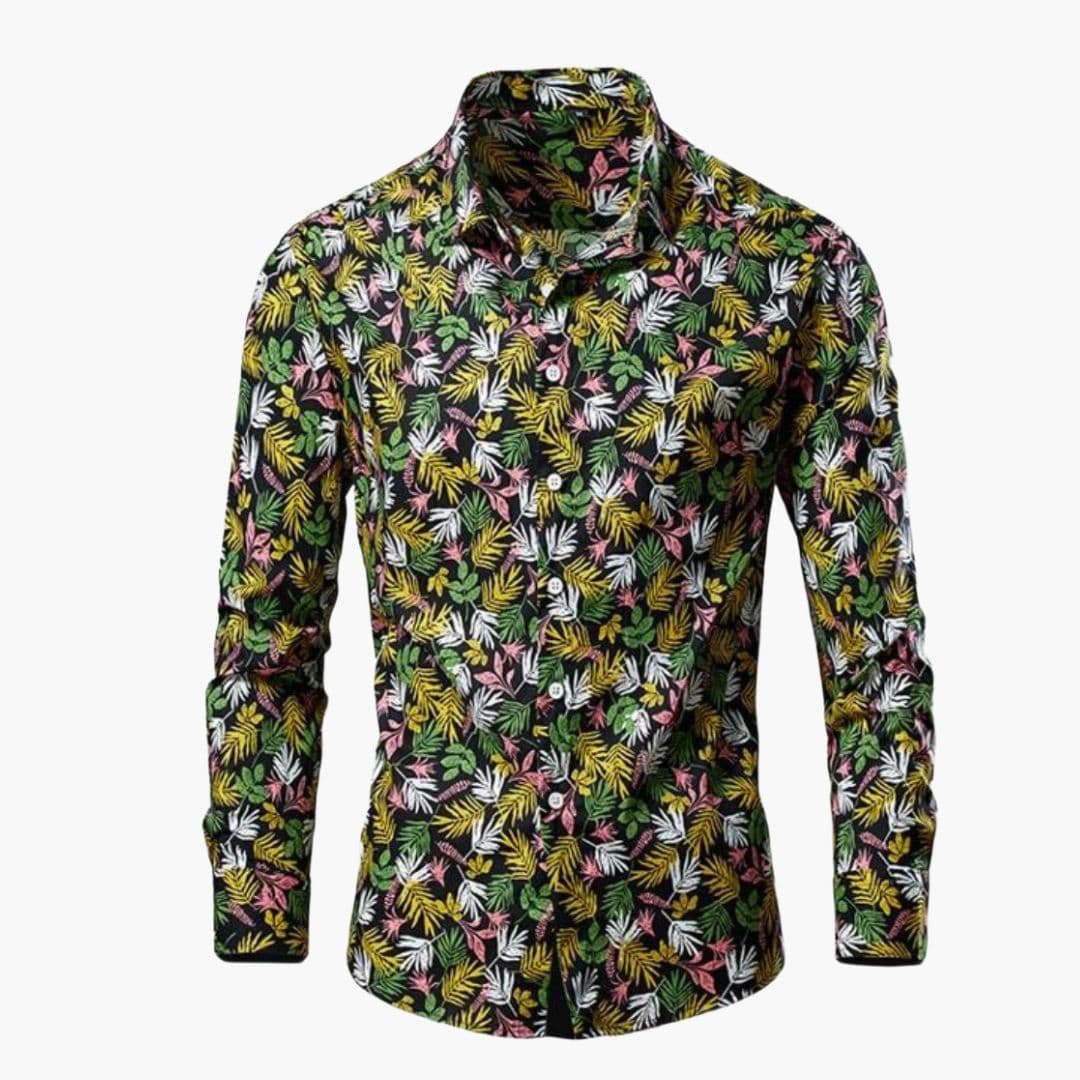 Cămașă pentru bărbați cu mâneci lungi și model floral