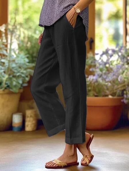 Women's Cropped Wide-Leg Pants with a Relaxed Fit