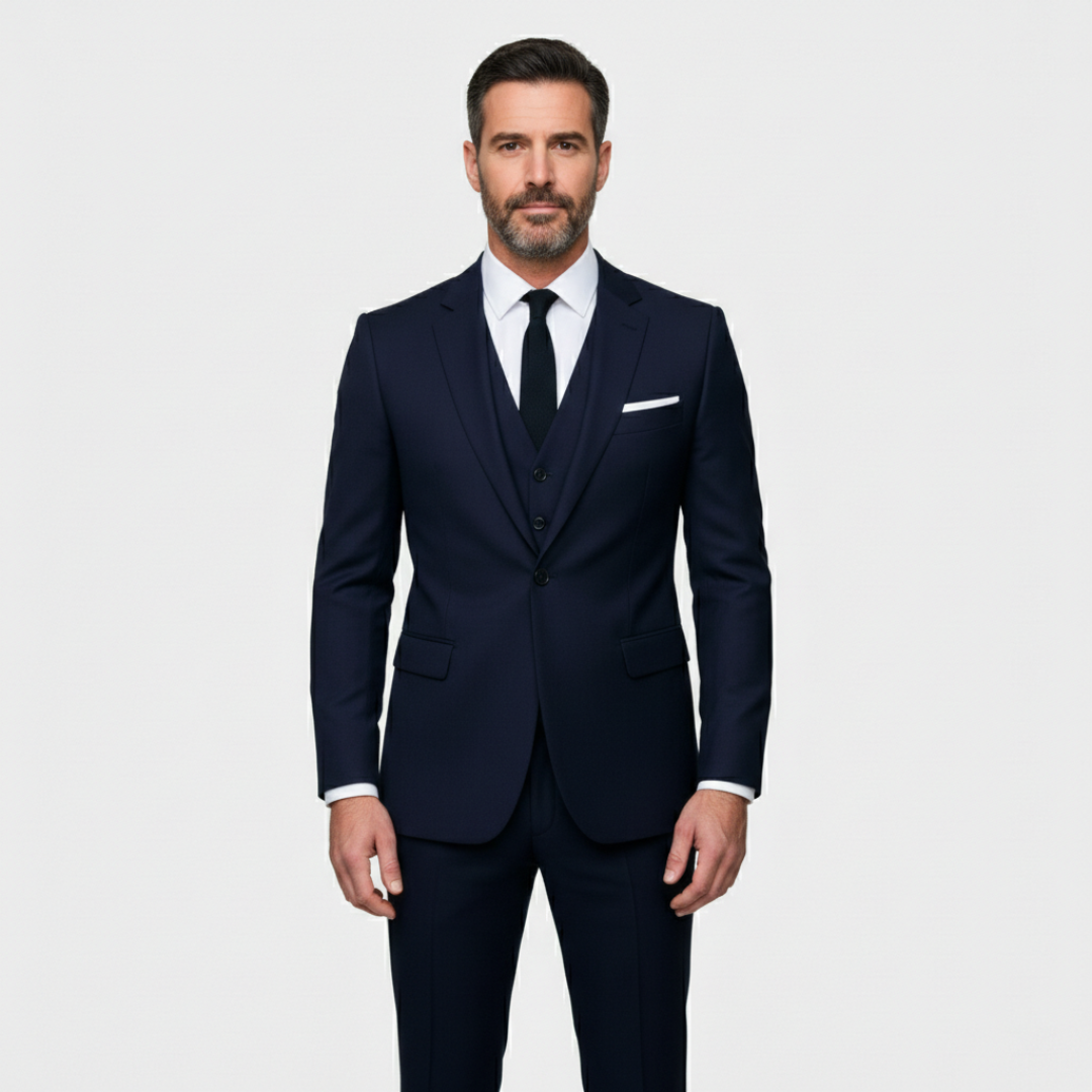 Dario | Herretre-delt jakkesæt | Spids revers | Vest