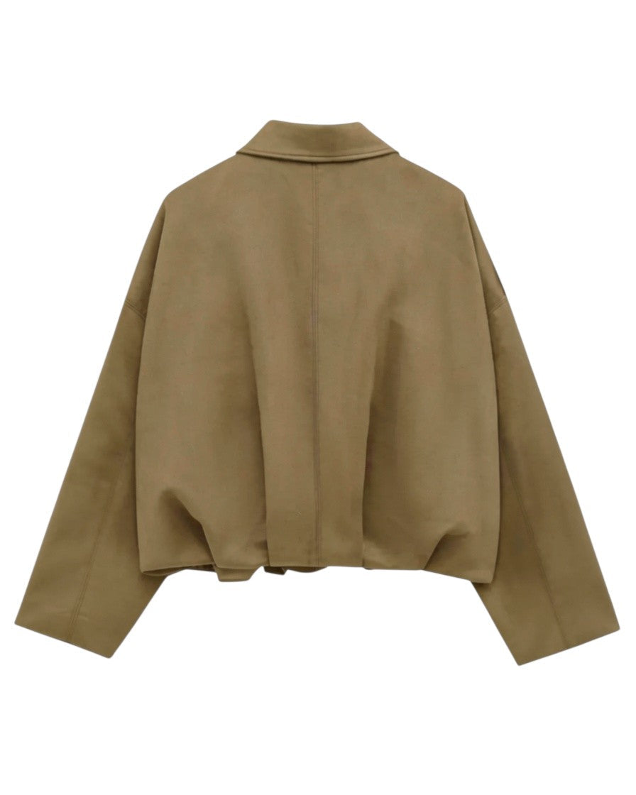 Giacca Corta da Donna Effetto Camoscio con Colletto