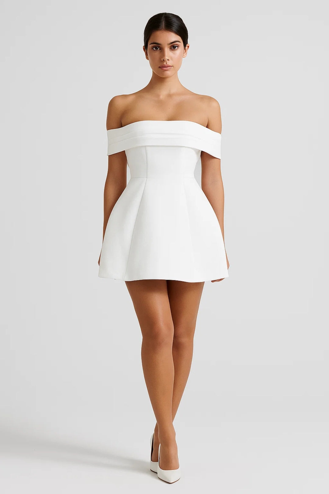 Mini Abito Donna - Off Shoulder con Color Block A-line | Chic