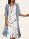 Abito Midi Floreale con Coprispalle in Chiffon