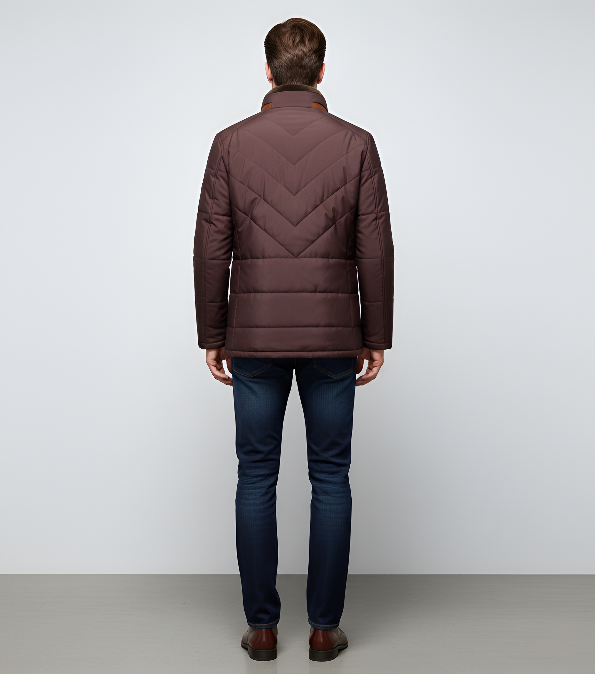 Valerios Fashion men's padded jacket high collar winter