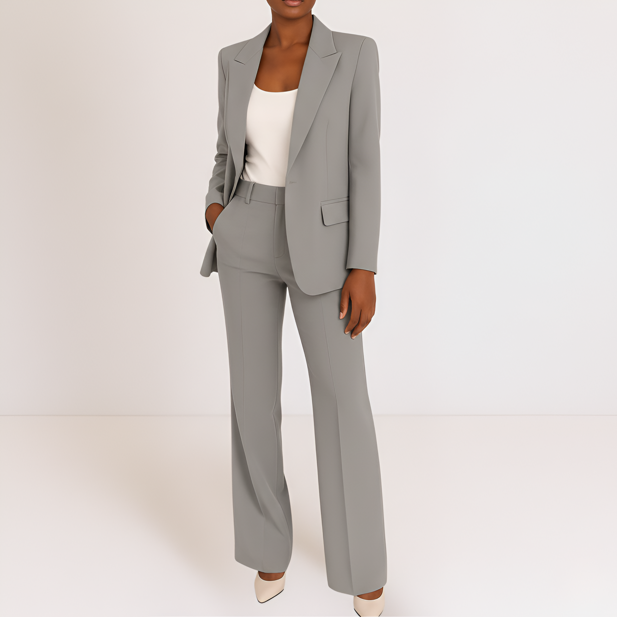 Completo tailleur donna blazer e pantaloni elegante