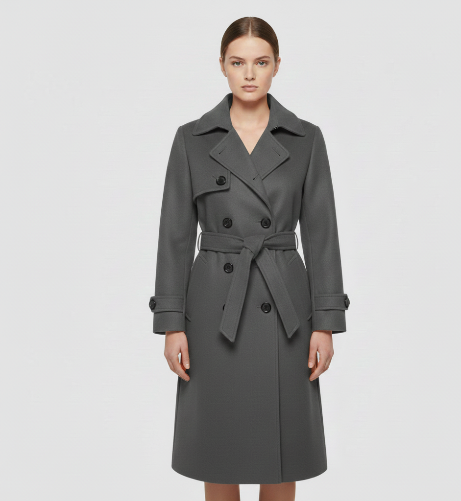 Valerios Fashion μακρύ παλτό γυναικείο από μαλλί κομψό