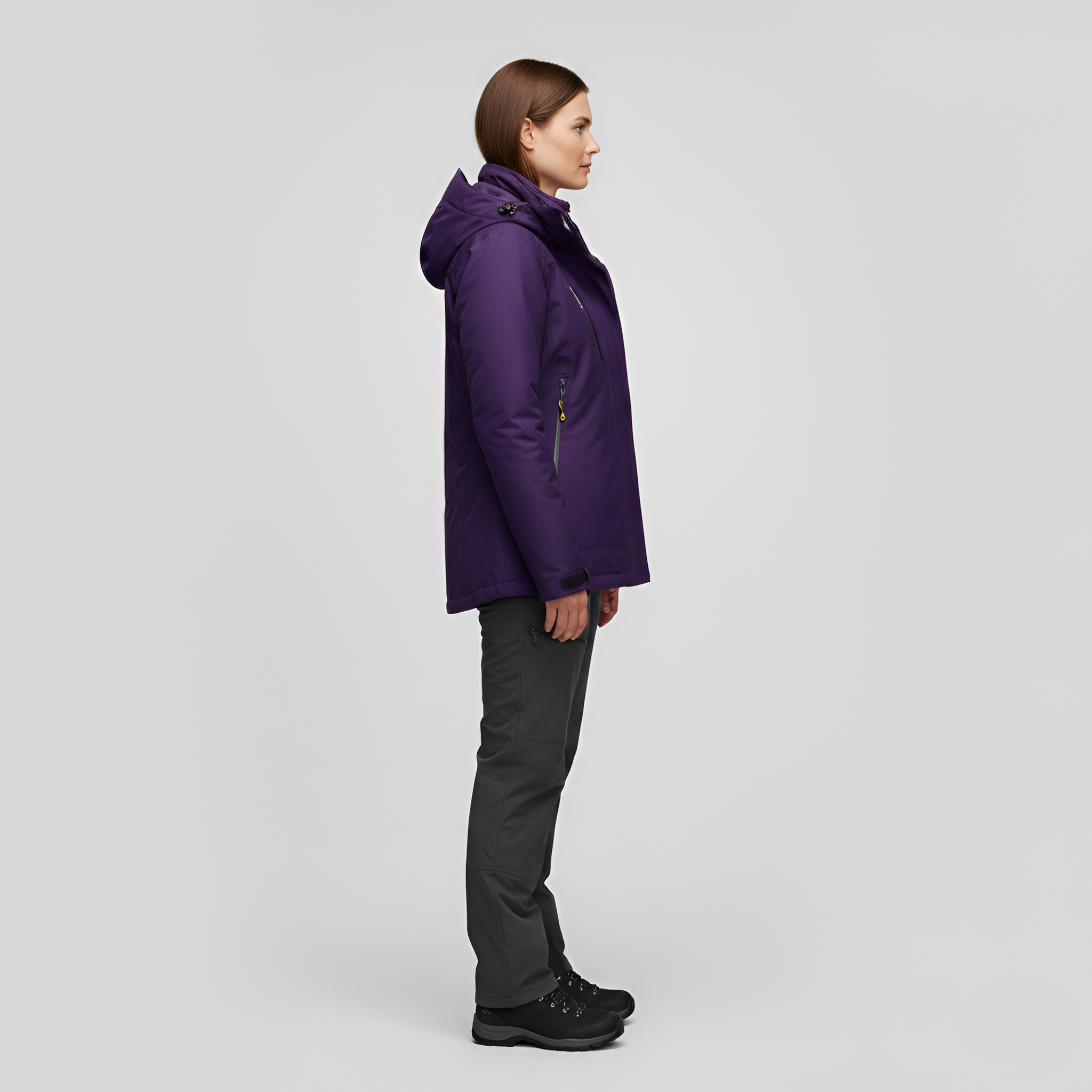Chaqueta de esquí para mujer impermeable con capucha y relleno técnico
