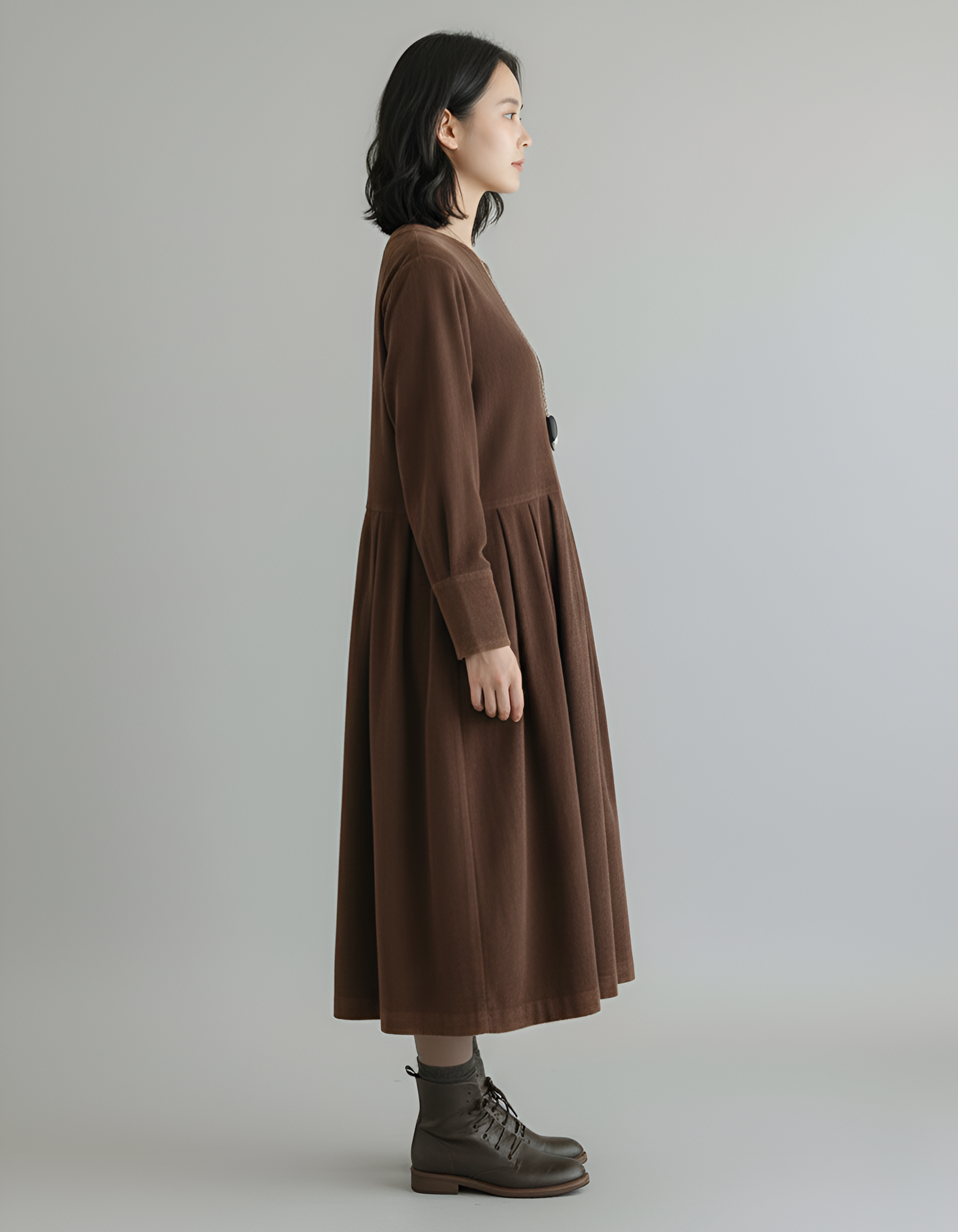 Valerios Fashion vestido midi para mujer en algodón casual elegante