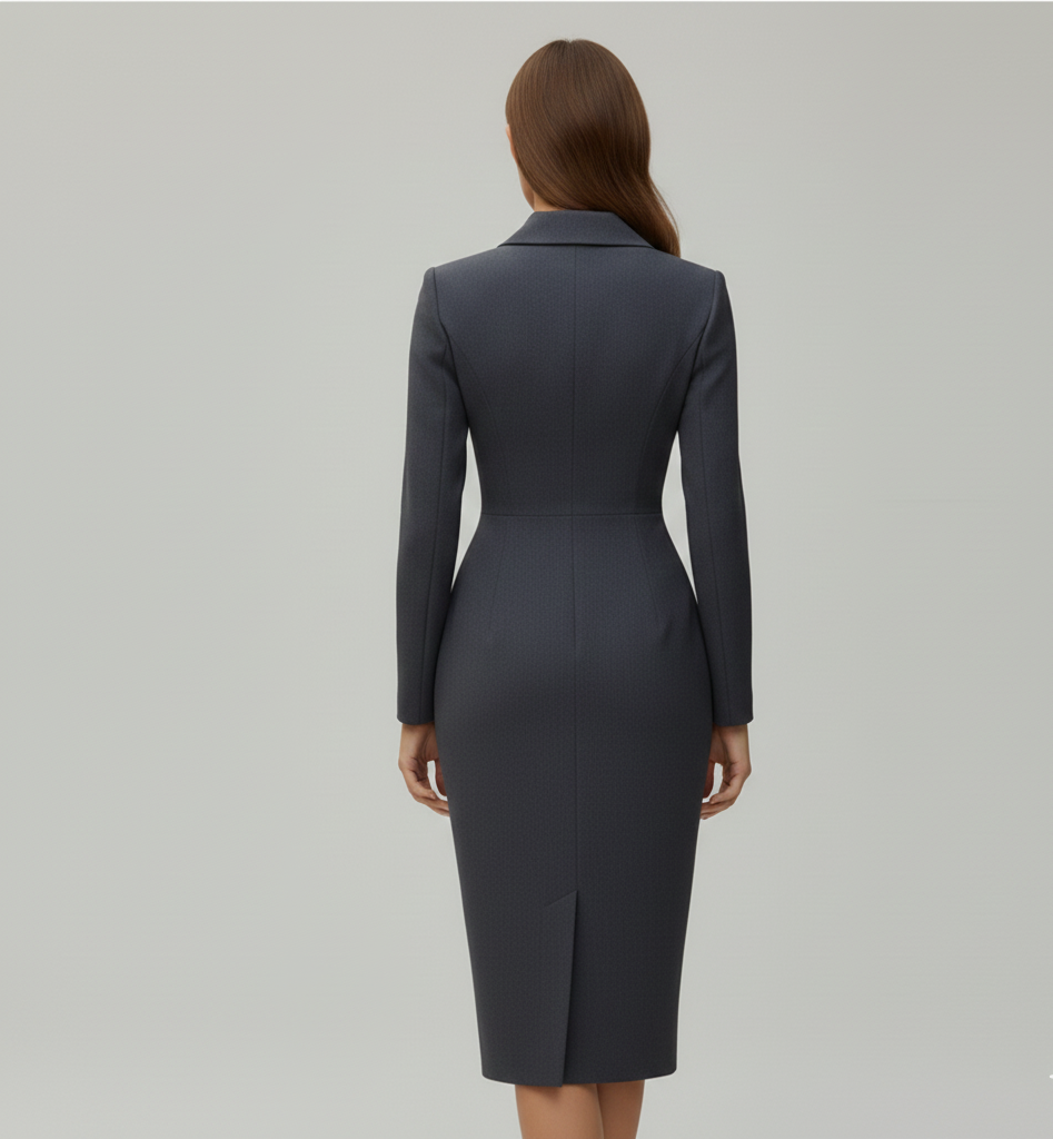 Valerios Fashion elegant slim fit women's blazer dress