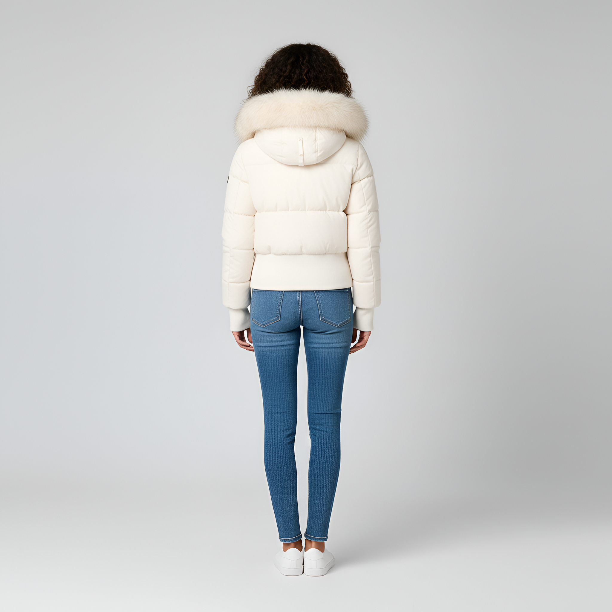 Valerios Fashion plumífero para mujer acolchado con capucha y borde de piel sintética