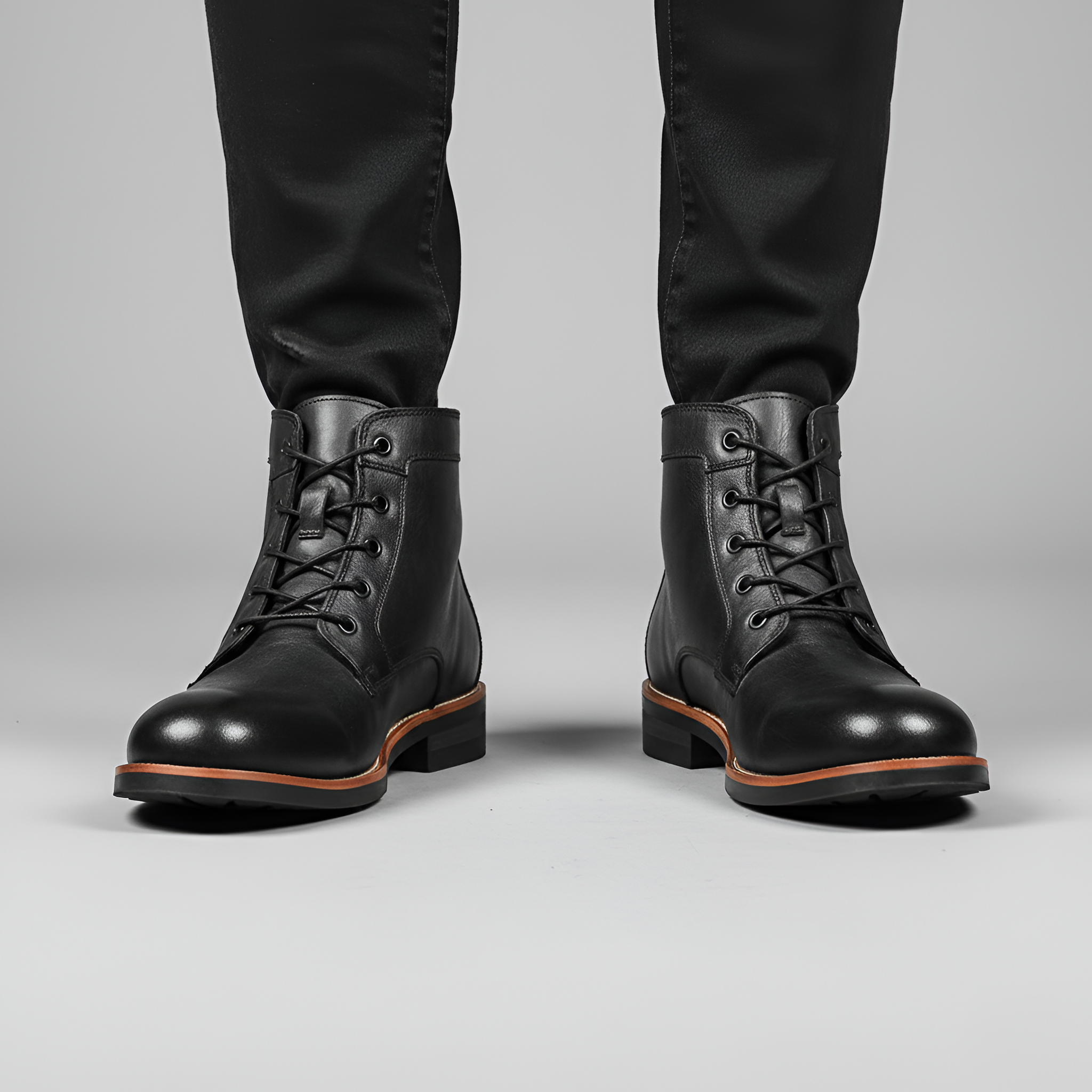 Valerios Fashion Stivaletti Uomo in Pelle Stringati Stile Elegante Casual