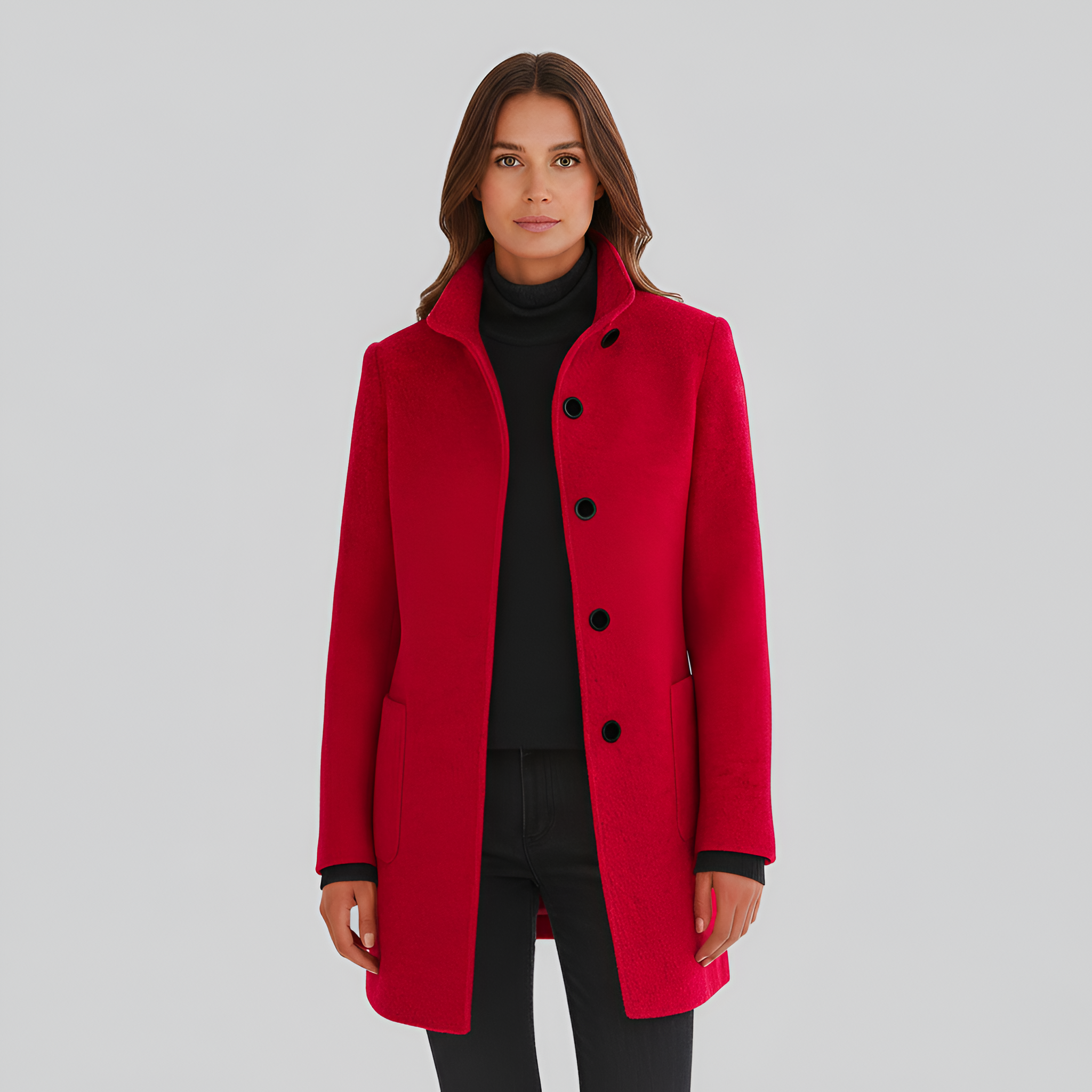 Cappotto femminile elegante dal design essenziale