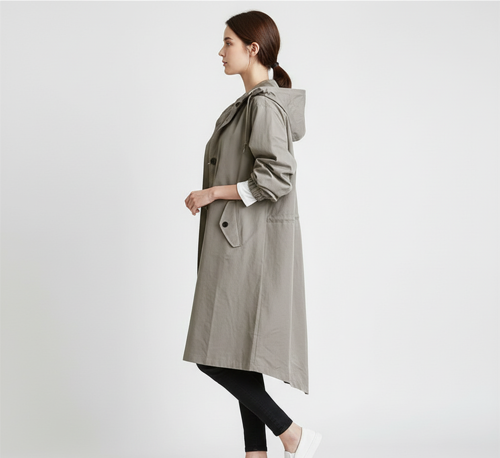 Valerios Fashion abrigo impermeable mujer ligero con capucha