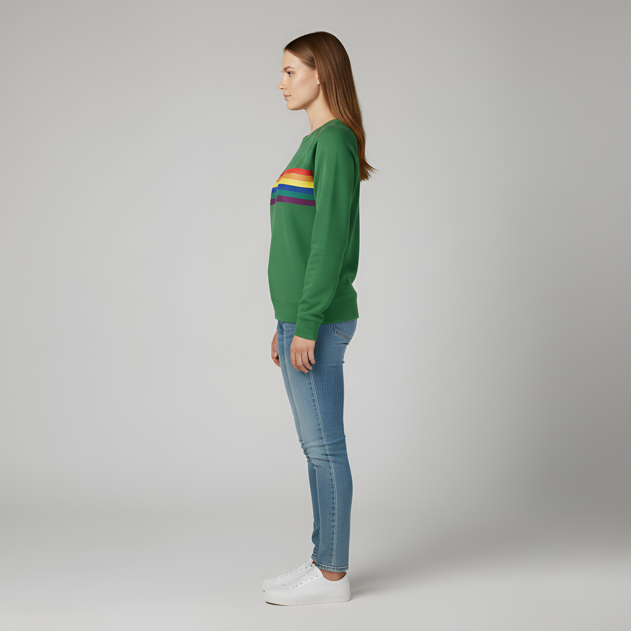 Valerios Fashion felpa para mujer con cuello redondo en algodón con motivo de rayas