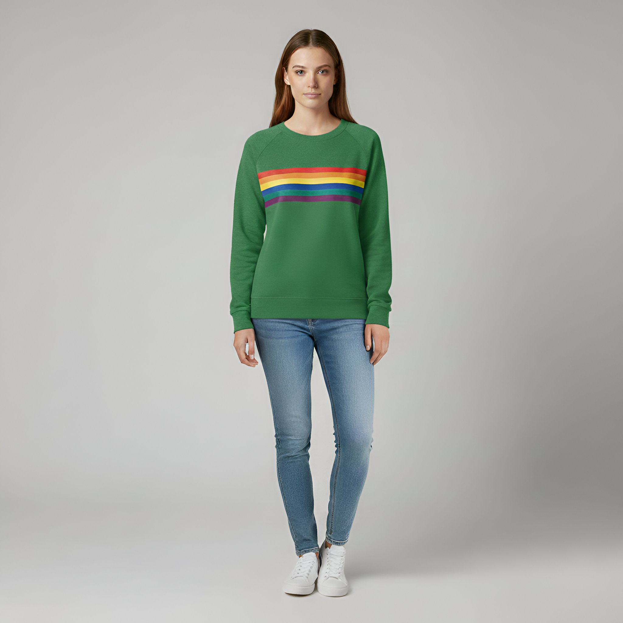 Valerios Fashion felpa para mujer con cuello redondo en algodón con motivo de rayas